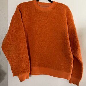 Outdoor Voices Orange Wool Megafleece Oversize Crewneck Sweatshirt LARGE